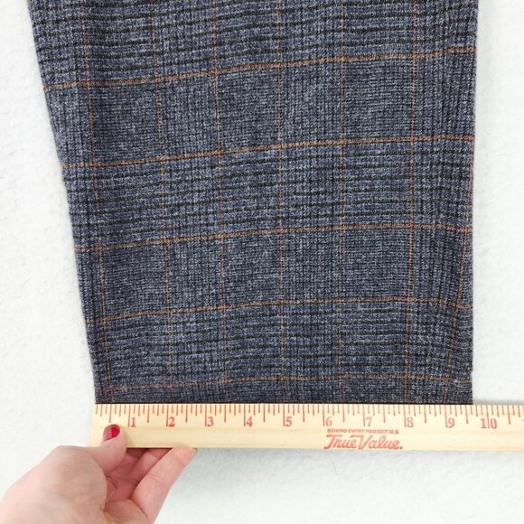 Massimo Dutti Pants Womens 10 Gray Blue Plaid Wool Blend Straight Leg Trousers - Picture 10 of 16
